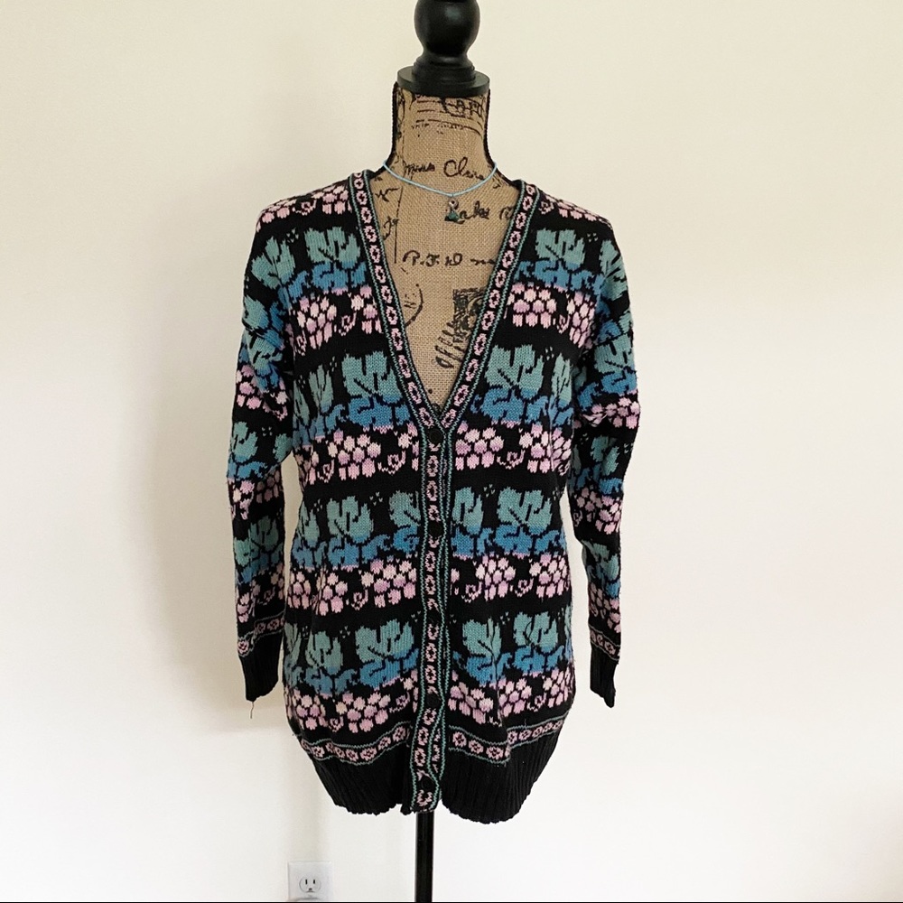 Vtg Deans of Scotland Cotton Cardigan Sweater